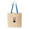 Natural Tote with Contrast-Color Handles Thumbnail