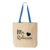 Natural Tote with Contrast-Color Handles Thumbnail