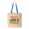 Natural Tote with Contrast-Color Handles Thumbnail