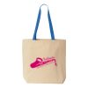 Natural Tote with Contrast-Color Handles Thumbnail
