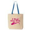 Natural Tote with Contrast-Color Handles Thumbnail