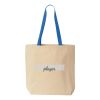 Natural Tote with Contrast-Color Handles Thumbnail