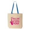 Natural Tote with Contrast-Color Handles Thumbnail
