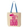 Natural Tote with Contrast-Color Handles Thumbnail