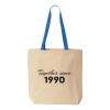 Natural Tote with Contrast-Color Handles Thumbnail