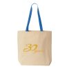 Natural Tote with Contrast-Color Handles Thumbnail