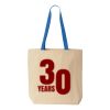 Natural Tote with Contrast-Color Handles Thumbnail