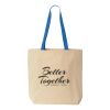 Natural Tote with Contrast-Color Handles Thumbnail