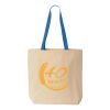 Natural Tote with Contrast-Color Handles Thumbnail