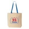 Natural Tote with Contrast-Color Handles Thumbnail