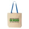 Natural Tote with Contrast-Color Handles Thumbnail