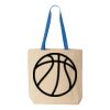 Natural Tote with Contrast-Color Handles Thumbnail