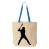Natural Tote with Contrast-Color Handles Thumbnail
