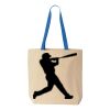 Natural Tote with Contrast-Color Handles Thumbnail