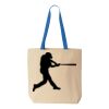 Natural Tote with Contrast-Color Handles Thumbnail