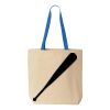 Natural Tote with Contrast-Color Handles Thumbnail
