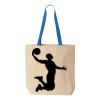 Natural Tote with Contrast-Color Handles Thumbnail