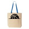 Natural Tote with Contrast-Color Handles Thumbnail