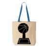 Natural Tote with Contrast-Color Handles Thumbnail