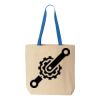 Natural Tote with Contrast-Color Handles Thumbnail