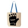 Natural Tote with Contrast-Color Handles Thumbnail