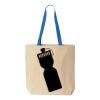 Natural Tote with Contrast-Color Handles Thumbnail