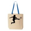 Natural Tote with Contrast-Color Handles Thumbnail