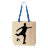 Natural Tote with Contrast-Color Handles Thumbnail