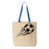 Natural Tote with Contrast-Color Handles Thumbnail
