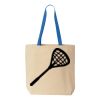Natural Tote with Contrast-Color Handles Thumbnail
