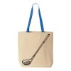 Natural Tote with Contrast-Color Handles Thumbnail