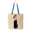 Natural Tote with Contrast-Color Handles Thumbnail