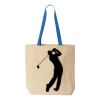 Natural Tote with Contrast-Color Handles Thumbnail
