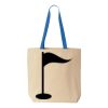 Natural Tote with Contrast-Color Handles Thumbnail