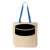 Natural Tote with Contrast-Color Handles Thumbnail