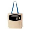 Natural Tote with Contrast-Color Handles Thumbnail