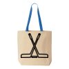 Natural Tote with Contrast-Color Handles Thumbnail