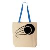 Natural Tote with Contrast-Color Handles Thumbnail