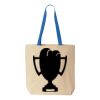 Natural Tote with Contrast-Color Handles Thumbnail