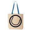 Natural Tote with Contrast-Color Handles Thumbnail