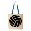 Natural Tote with Contrast-Color Handles Thumbnail