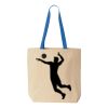 Natural Tote with Contrast-Color Handles Thumbnail