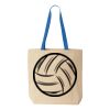 Natural Tote with Contrast-Color Handles Thumbnail