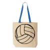Natural Tote with Contrast-Color Handles Thumbnail
