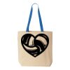 Natural Tote with Contrast-Color Handles Thumbnail