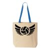 Natural Tote with Contrast-Color Handles Thumbnail