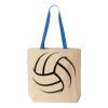 Natural Tote with Contrast-Color Handles Thumbnail