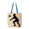 Natural Tote with Contrast-Color Handles Thumbnail