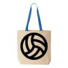 Natural Tote with Contrast-Color Handles Thumbnail