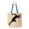 Natural Tote with Contrast-Color Handles Thumbnail